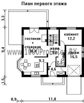 Проект дома из блоков 1331