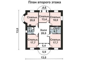 Проект дома из блоков 10-2164