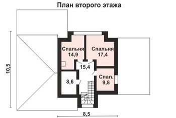 Проект дома из блоков 10-2124