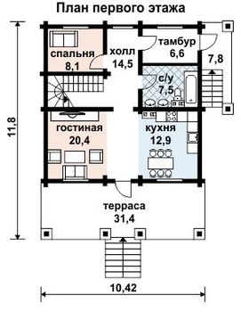 Проект деревянного дома 10-2062