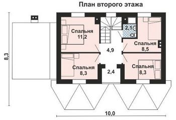 Проект дома из блоков 10-2192