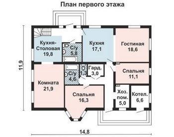 Проект дома из блоков 10-2167