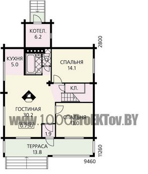 Проект деревянного дома 1064