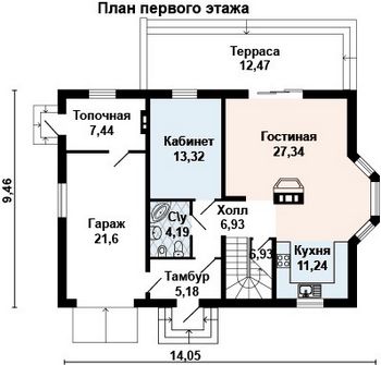Проект дома из блоков 10-2103