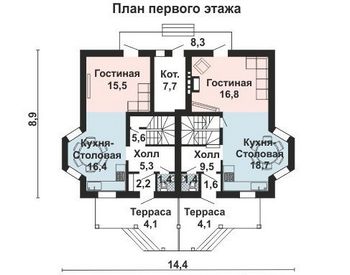 Проект дома из блоков 10-2176