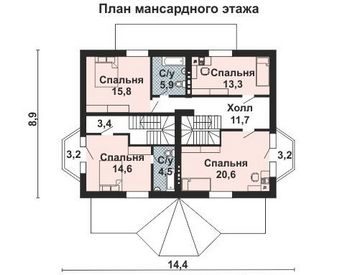 Проект дома из блоков 10-2176