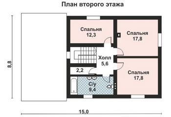 Проект дома из блоков 10-2163