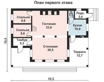 Проект дома из блоков 10-2138