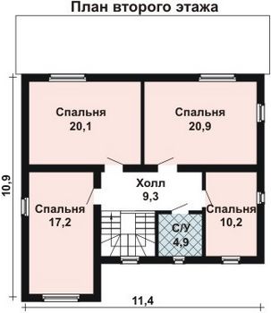 Проект дома из блоков 10-2083