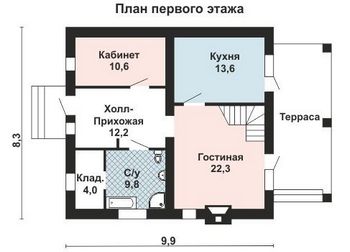 Проект дома из блоков 10-2078