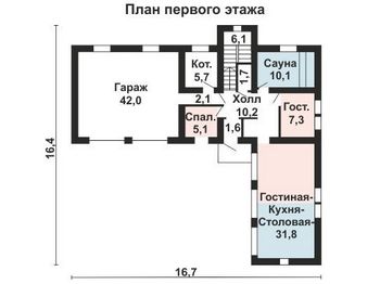 Проект дома из блоков 10-2146