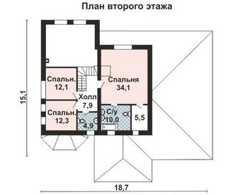 Проект дома из блоков 10-2161
