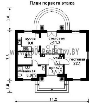 Проект дома из блоков 1325