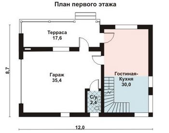 Проект дома из блоков 10-2086-2