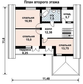 Проект дома из блоков 10-2091