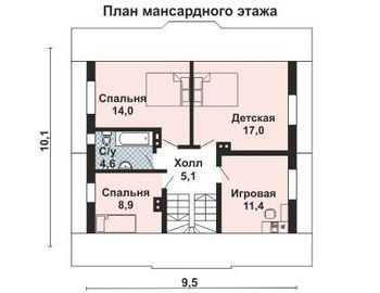 Проект дома из блоков 10-2243