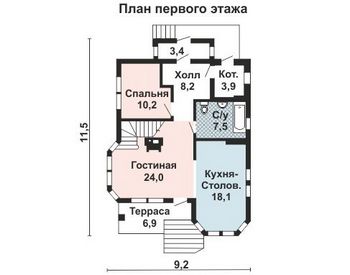 Проект дома из блоков 10-2172-2