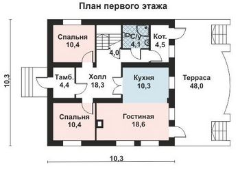 Проект дома из блоков 10-2139