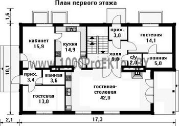 Проект дома из блоков 1367