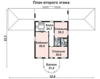 Проект дома из блоков 10-2250