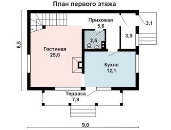 Проект дома из блоков 10-2256