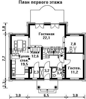 Проект дома из блоков 1167