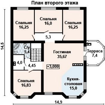 Проект дома из блоков 10-2112