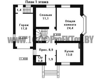 Проект дома из блоков 1496