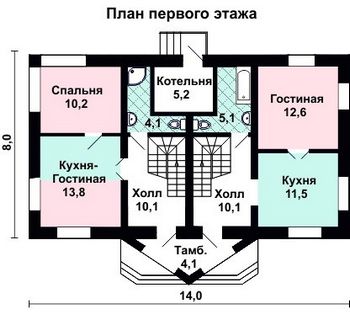 Проект дома из блоков 10-2189