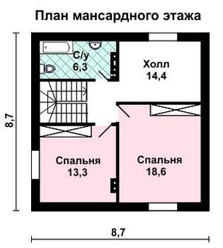 Проект дома из блоков 10-2203