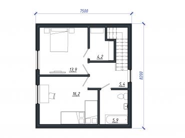 Проект каркасного дома 2-50-4
