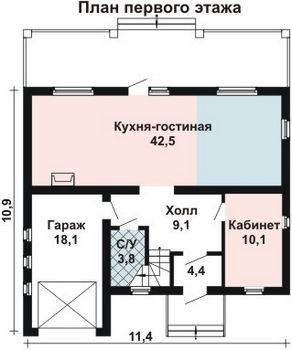 Проект дома из блоков 10-2083