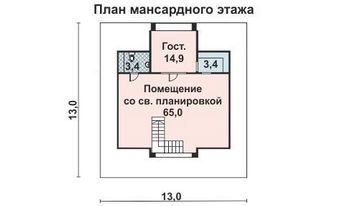 Проект дома из блоков 10-2164