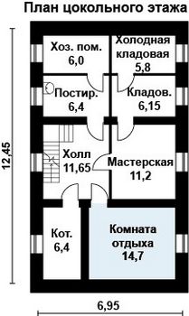 Проект дома из блоков 10-2116