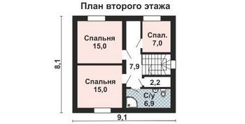 Проект дома из блоков 10-2213