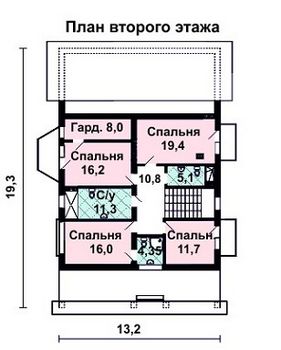 Проект дома из блоков 10-2198