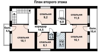 Проект дома из блоков 10-2065