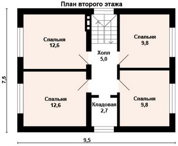 Проект дома из блоков 10-2125