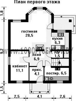 Проект дома из блоков 1368