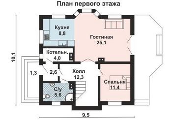 Проект дома из блоков 10-2243
