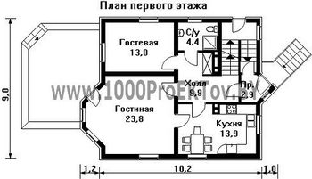 Проект дома из блоков 1188