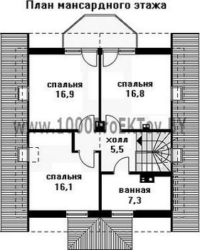 Проект дома из блоков 1368