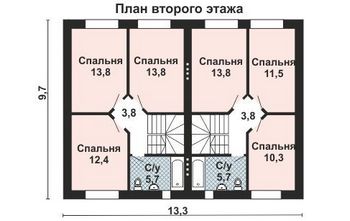 Проект дома из блоков 10-2108