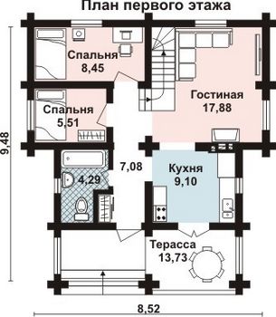 Проект деревянного дома 10-2222